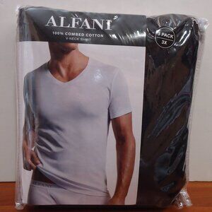 Alfani 3-Pack Men's Big & Tall 100% Cotton V-Neck T-Shirts Black Size 4X (58-60)